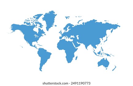 World map modern color,isolated on white background for website layouts,background,education, precise,customizable,Travel worldwide,map silhouette backdrop,earth geography, political,reports.