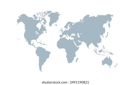 World map modern color,isolated on white background for website layouts,background,education, precise,customizable,Travel worldwide,map silhouette backdrop,earth geography, political,reports.