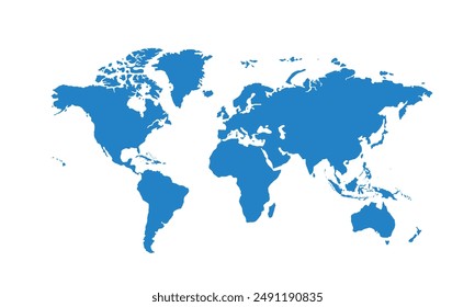 World map modern color,isolated on white background for website layouts,background,education, precise,customizable,Travel worldwide,map silhouette backdrop,earth geography, political,reports.