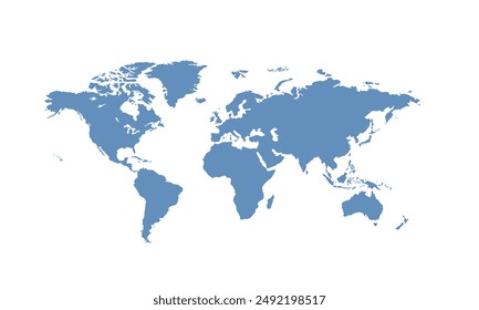 World map with modern color,isolated on white background for website layouts,background,education, precise,customizable,Travel worldwide,map silhouette backdrop,earth geography, political,reports