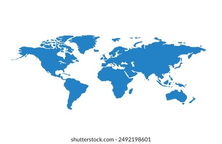 World map with modern color,isolated on white background for website layouts,background,education, precise,customizable,Travel worldwide,map silhouette backdrop,earth geography, political,reports
