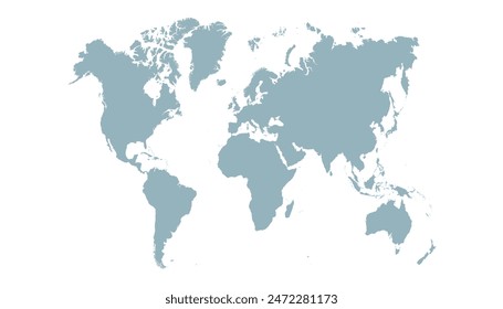 World map. Modern map. Silhouette map	