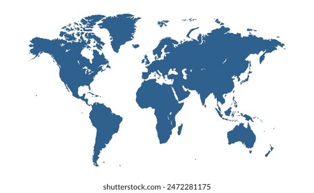 World map. Modern map. Silhouette map	