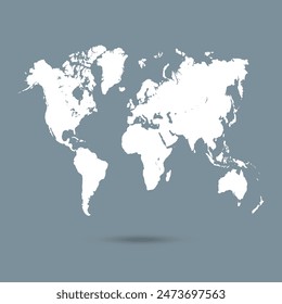 World map. Modern map. Silhouette map	