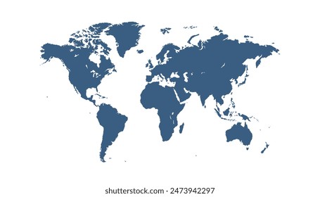 World map. Modern map. Silhouette map.	