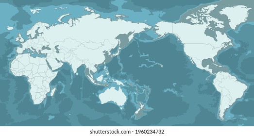 mapa del mundo. vector del mapa del mundo de la topografía moderna.