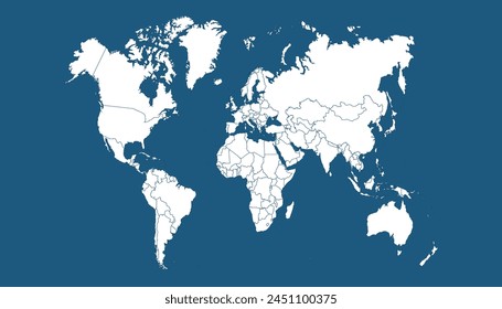 World map. Modern vector map. Silhouette map	