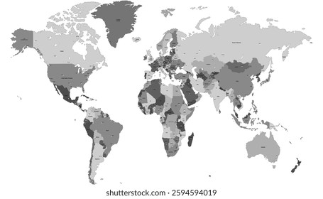 World map. Modern vector map. Silhouette map.