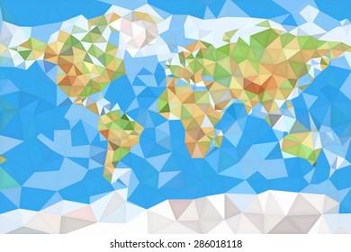 World map mosaic art