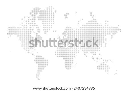 World map mosaic of squares. Black vector illustration