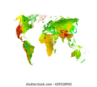 World map mosaic. Vector