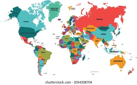 World Map Name Countrys Map World Stock Vector (Royalty Free ...