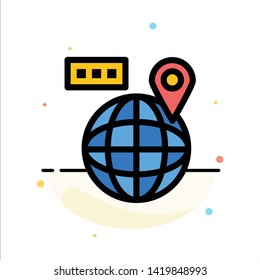 World, Map, Navigation, Location Abstract Flat Color Icon Template