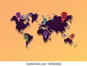 world map navigation vector illustration
