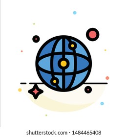 World, Map, Network Abstract Flat Color Icon Template. Vector Icon Template background