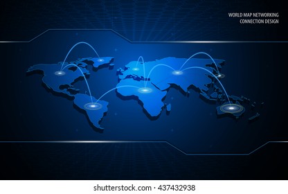 world map networking connection technology innovation concept design background