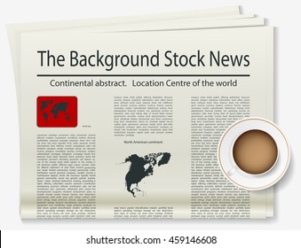 World map. Newspaper. Realistic image of the object. Vector illustration