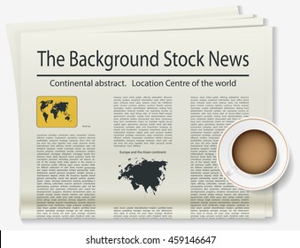 World map. Newspaper. Realistic image of the object. Vector illustration