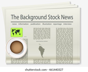 World map. Newspaper. Realistic image of the object. Vector illustration