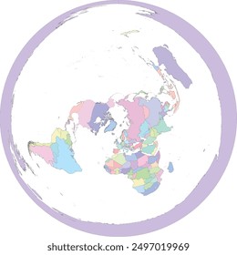 Weltkarte in Nordpol Azimuthal Equidistant Projektion