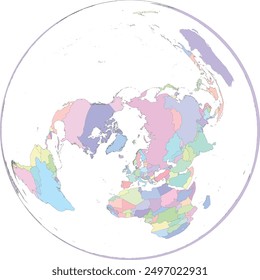 Weltkarte im Nordpol Lambert Azimuthal Equal Area Projection