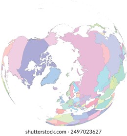 Weltkarte in Nordpol Orthographische Projektion