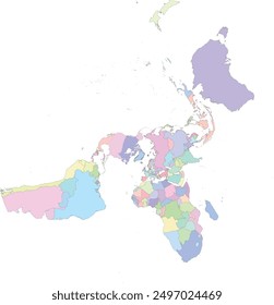 Weltkarte in Nordpol Stereographische Projektion