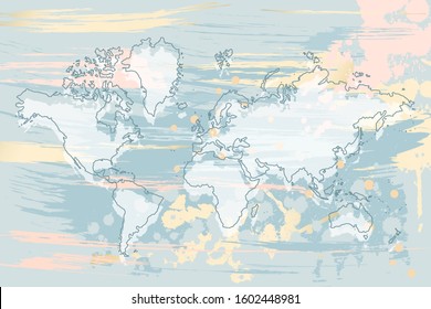 World map on an abstract background. Vector illustration.