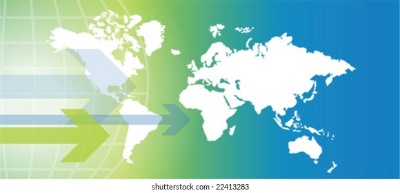 World map on abstract background