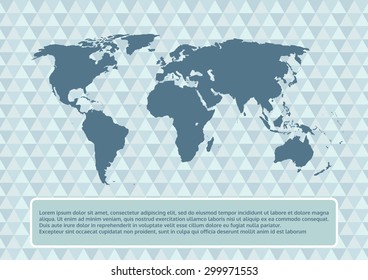 world map on abstract background, vector illustration