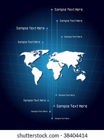 World map on the abstract background