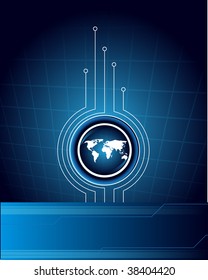 World map on the abstract background