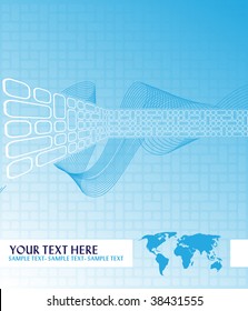 World map on the abstract background