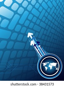 World map on the abstract background