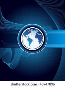 World map on the abstract background