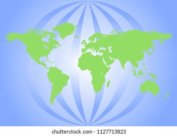 World map on an abstract blue background