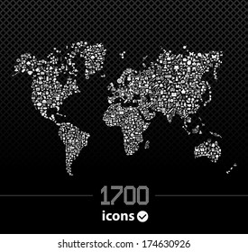 World Map on black