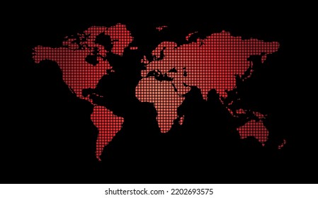mapa mundial sobre fondo negro