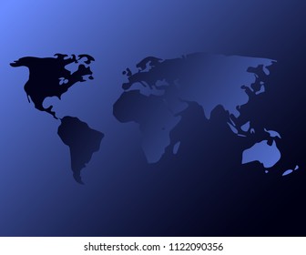 World map on blue background