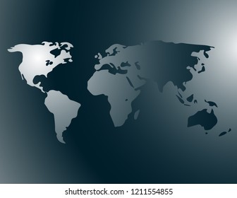 World map on blue background