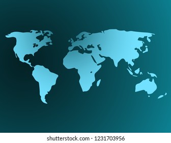 World map on blue background