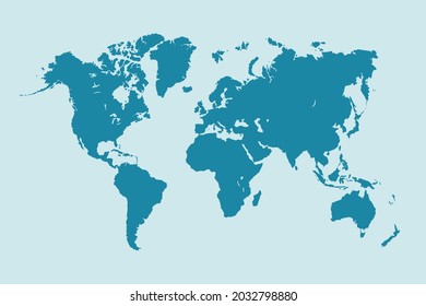 World map on blue background. World map template with continents, North and South America, Europe and Asia, Africa and Australia
Monochrome world map icon
Freehand drawing