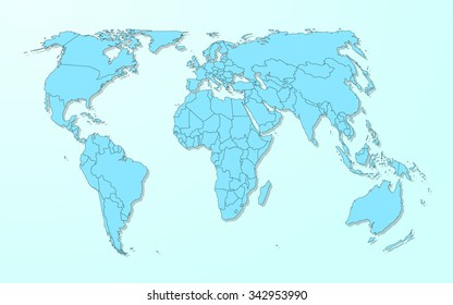World map on blue background vector