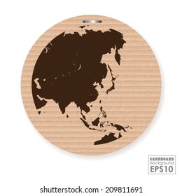 world Map on Cardboard texture vector.