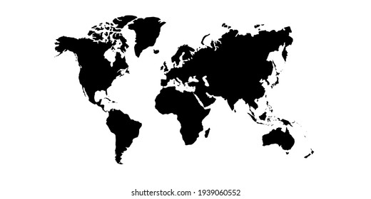 world map on circle ball isolated on white background