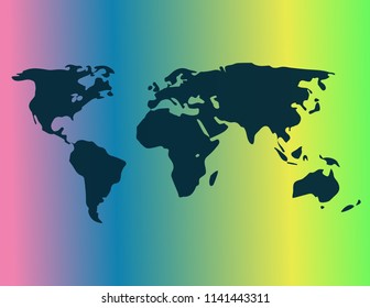World map on a colorful background
