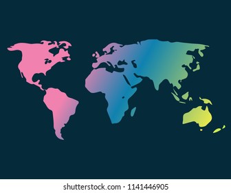 World map on a colorful background