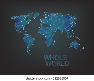 world map on dark