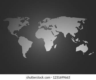 World map on gray background