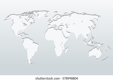 World Map on a gray background. vector illustration